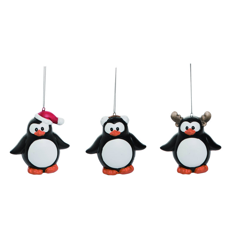 The Holiday Aisle 3 Piece Terracotta Penguin Hanging Figurine Ornament